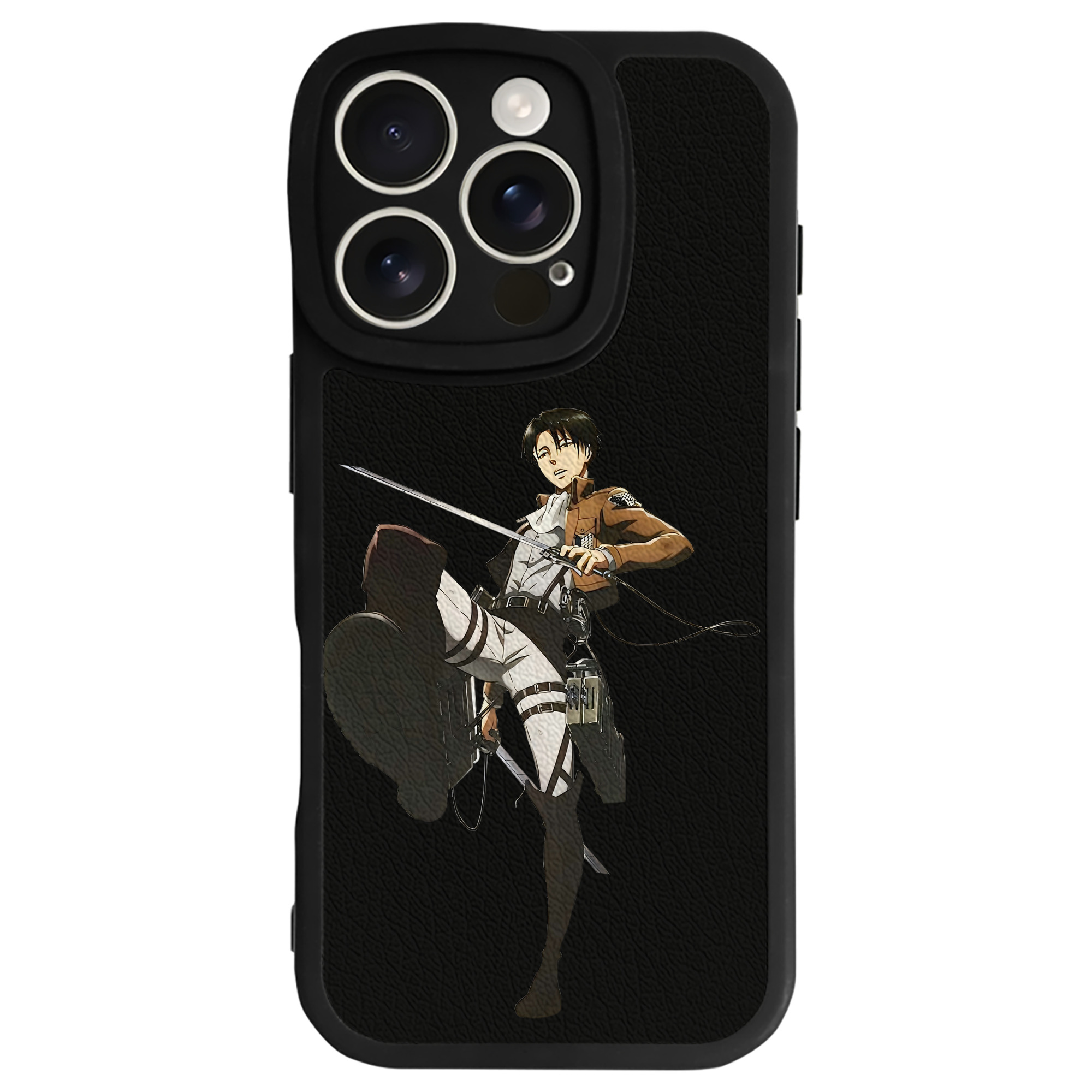 （画像用） 進撃の巨人 リヴァイ·アッカーマン Attack on Titan Levi Ackerman 【iPhone 16シリーズ対応】シリコンスマホケース（レザー調） 材質：シリコン